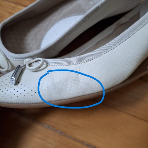 Hush Puppies Off White Leather Wedge, Size US 8M - Picture 11 of 11